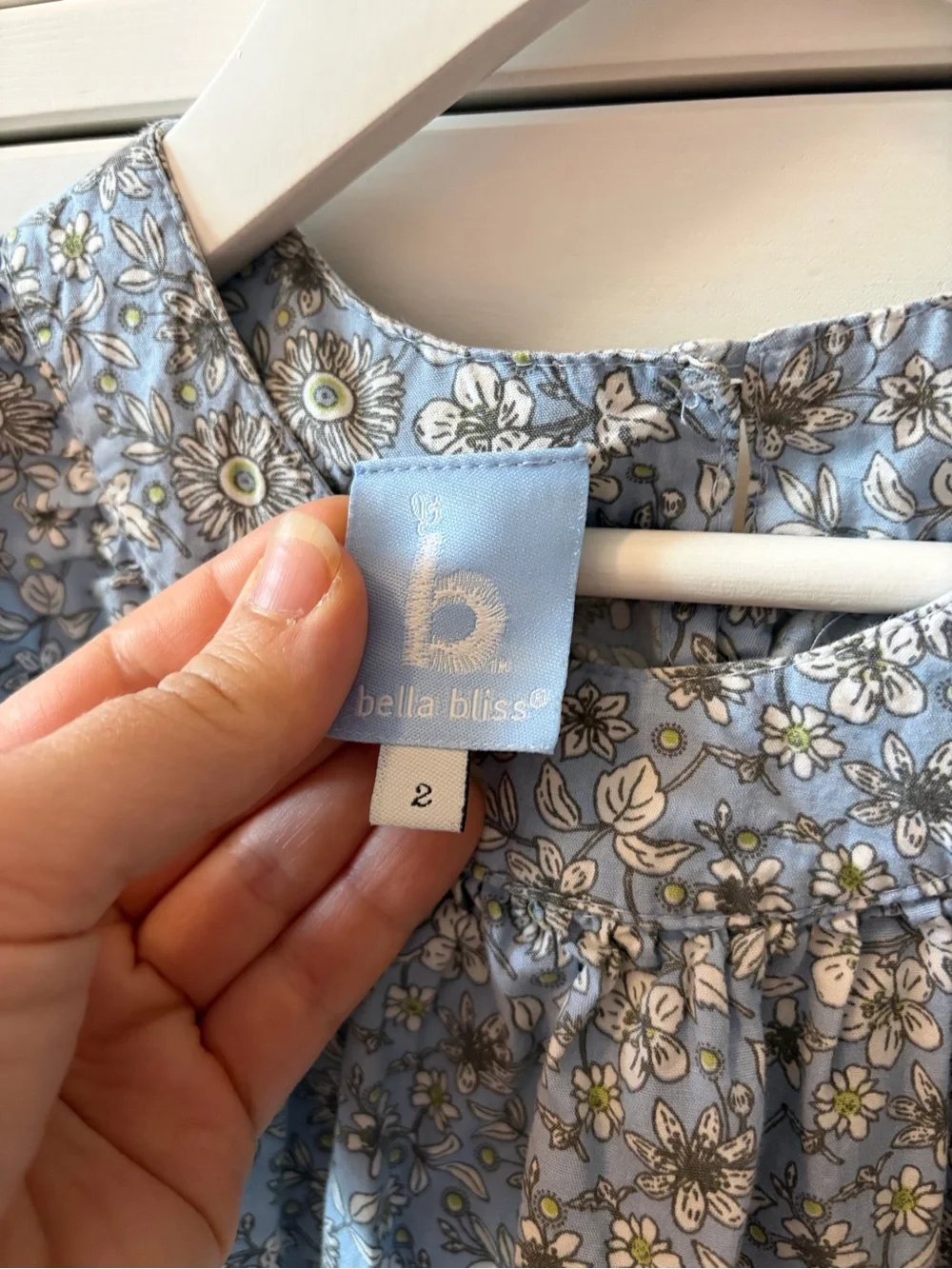 Bella Bliss Blue Floral Tie Dress Cotton Size 2